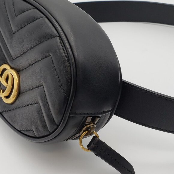 Authentic Gucci GG Marmont Matelassé Belt Bag – Black Leather LC400-030226 - Picture 5 of 16